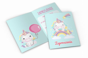 Zaproszenie urodzinowe - jednorożec W2