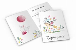 Zaproszenie urodzinowe - Kolorowa Żyrafka - S4
