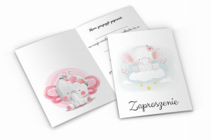 Zaproszenie urodzinowe - Mały Słodki Słonik - S5