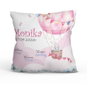 Poduszka metryczka. Królik.