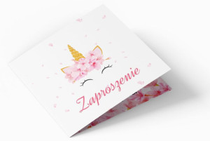Zaproszenie urodzinowe - Jednorożec