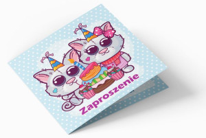 Zaproszenie urodzinowe - Słodkie kociaki