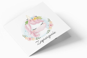 Zaproszenie urodzinowe - Unicorn - Jednorożec
