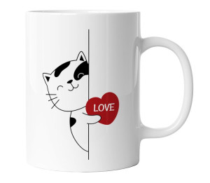 Kubek walentynkowy - Love + cat