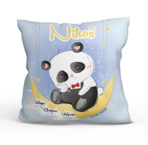 Poduszka metryczka. Panda.