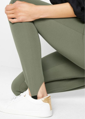 Bonprix Khaki Spodnie Narciarki Zapiętki Rurki Zwężane Nogawki 42-44 918691