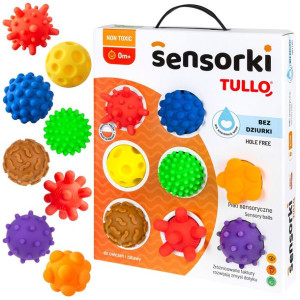 Tullo piłki sensoryczne- sensorki zestaw 8szt 0M+
