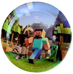 Talerzyki Jednorazowe Minecraft 10szt Impreza