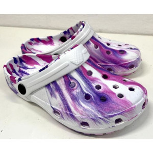 Marmurkowe Lekkie Piankowe Klapki A'la Kroksy Wsuwane 36
