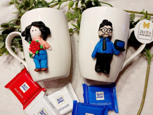 Kubek 3d z modeliny dla pary, na ślub, walentynki