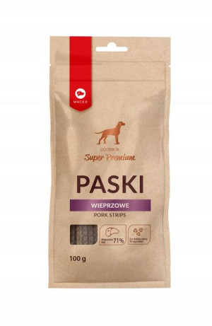 MACED Paski Wieprzowe Przysmak dla psa 100g