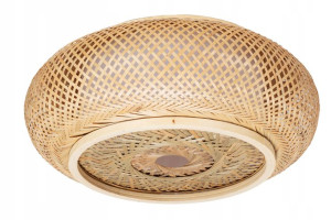 Lampa Sufitowa Wisząca Natrual Boho Rattan Drewno