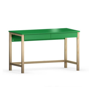 B-DES5 - ZIELONE, skandynawskie biurko 120x60cm z dwiema szufladami