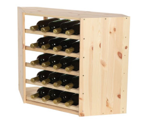Modułowy Narożny Regał Stojak na Wino RW61 5 Leżni Naturalne Drewno Sosnowe