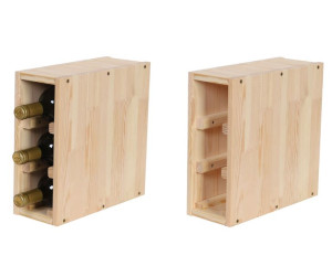 Modułowy Słupek Stojak na Wino RW61 Na 3 Butelki – Naturalne Drewno