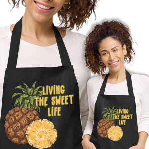 Fartuch Kuchenny Czarny Prezent SWEET LIFE Wzory