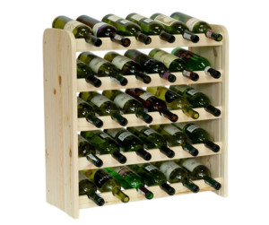 Drewniany regał na wino stojak RW31 na 30 butelek Naturalny Drewno Sosnowe