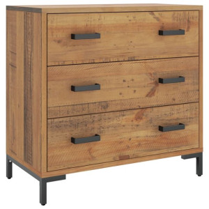 Komoda, 75x35x70 cm, lite drewno sosnowe z recyklingu