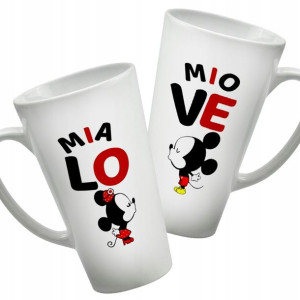 Komplet 2 Dużych Kubków Latte dla Par LOVE+ Gratis