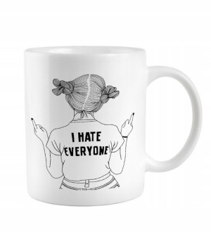 Kubek Biały na prezent BLACK LINES AESTHETIC WZORY