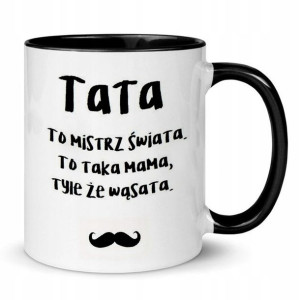 Kubek Czarny Prezent dla Taty na DZIEŃ OJCA WZORY