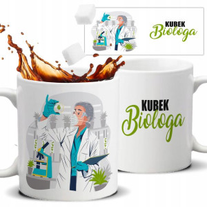 Kubek Biały Na Prezent Upominek DLA BIOLOGA Wzory