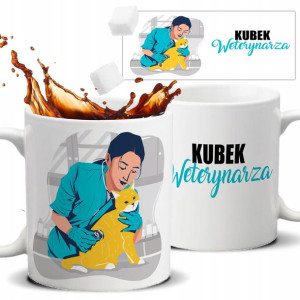 Kubek Biały Na Prezent Upominek DLA WETERYNARZA Wz