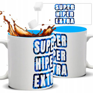 Kubek Błękitny Motywacyjne SUPER HIPER EXTRA Wzory