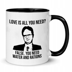 KUBEK Czarny Na Prezent THE OFFICE BIURO Wzory