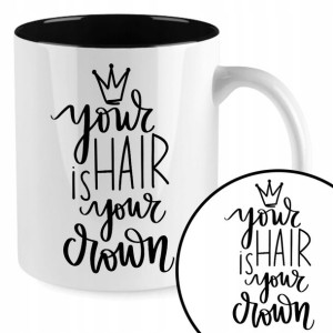 Kubek Czarny Prezent DLA WŁOSOMANIACZKI Hair Wzory