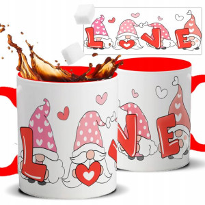 Kubek Czerwony Prezent Walentynki KRASNAL LOVE Wz