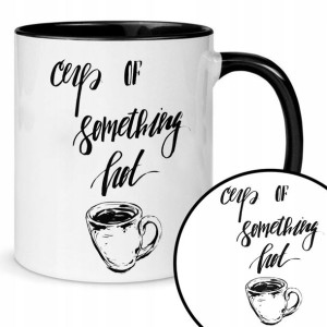 Kubek KAWOSZA Czarny Na Prezent Kawa Coffee Wzory