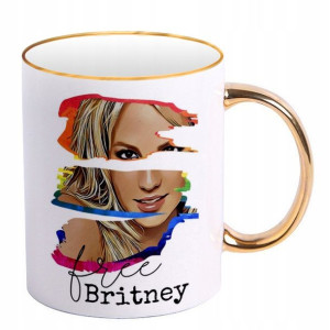 Kubek Złoty Rant Ucho Gwiazdy BRITNEY GAGA Wzory