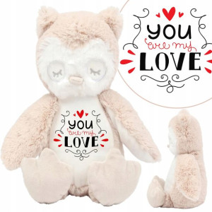 Miś Maskotka SOWA Na Walentynki YOU MY LOVE Wzory