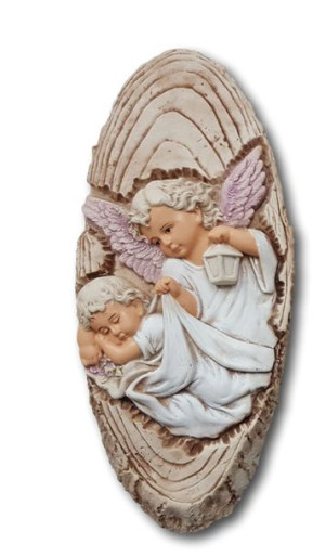 Anioł z dzieciątkiem Zawieszka Płaskorzeźba Amorek Anioł Stróż