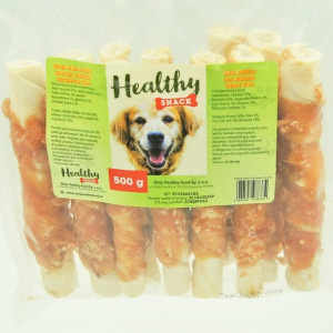 Only Healthy Food Gruba Pałka Skóry Wołowej Owinięta Kurczakiem Przysmak Dl