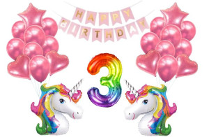 Zestaw urodzinowy UNICORN Jednorożec 3 LATA