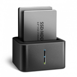 MINI stacja dokująca ADSA-D25, USB 3.2 Gen 1 - 2x SATA 6G 2.5" SSD/HDD