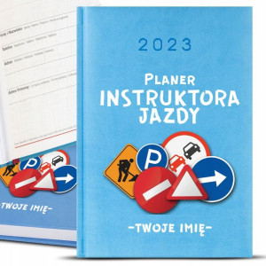 Kalendarz Błękit A5 2023 INSTRUKTOR JAZDY IMIĘ Wz