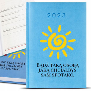 Kalendarz Błękitny Planer A5 2023 MOTYWACYJNE Wz