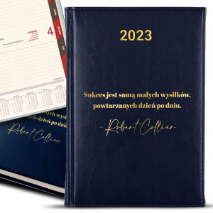 Kalendarz Granatowy GOLD 2023 SUKCES CYTATY Wzory