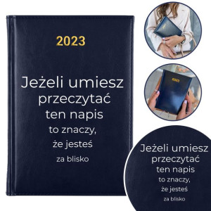 Kalendarz Notes GRANATOWY A5 2023 JESTEŚ ZA BLISKO
