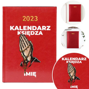 Kalendarz Planer A5 2023 RED DLA KSIĘDZA IMIĘ Wz