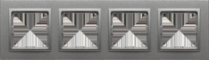 Ramka 4-poczwóena aluminium Vena2