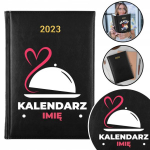 Kalendarz Planer CZARNY A5 2023 DLA KUCHARZA IMIĘ