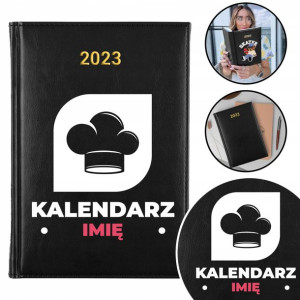 Kalendarz Planer CZARNY A5 2023 DLA KUCHARZA IMIĘ