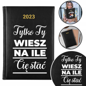 Kalendarz Planer CZARNY A5 2023 MOTYWACYJNE TEKSTY