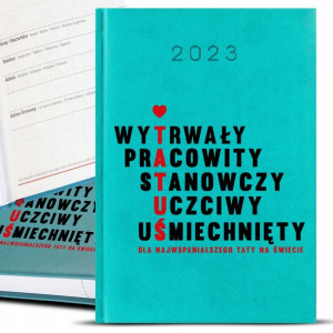 Kalendarz Planer Turkusowy A5 2023 DLA TATY Wzory