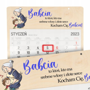 Kalendarz Ścienny Drewno 2023 DLA BABCI Top Wzory