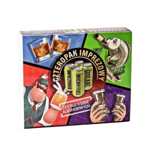 Czteropak Imprezowy 4w1 Zestaw Gry Alkoholowe 18+